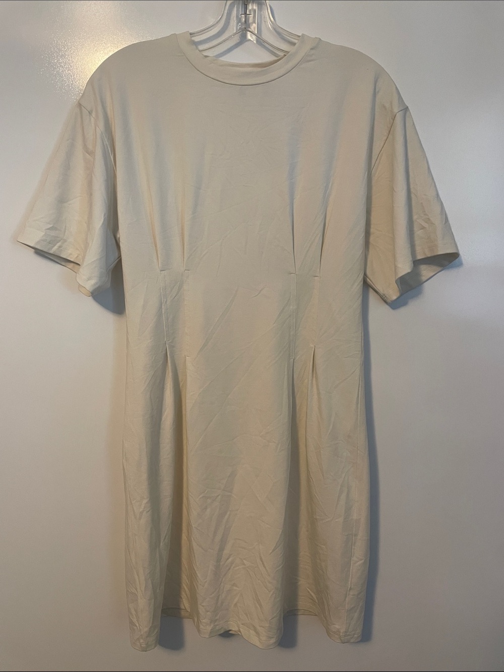 NWT Theory Corset Tee Dress Cream Ecru Size Small